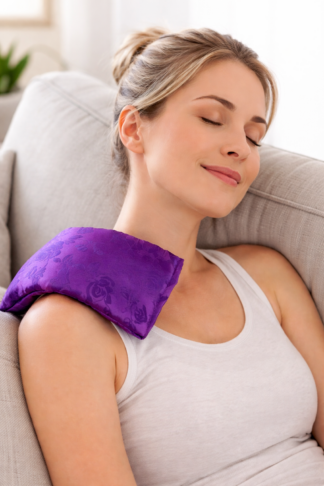 Weighted Lavender Eye Mask for Sleeping, Relaxation, Meditation & Self-Care – Aromatherapy Lavender Eye Pillow