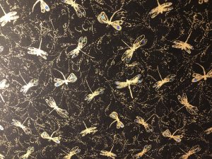 Gold Black Dragonfly Cotton